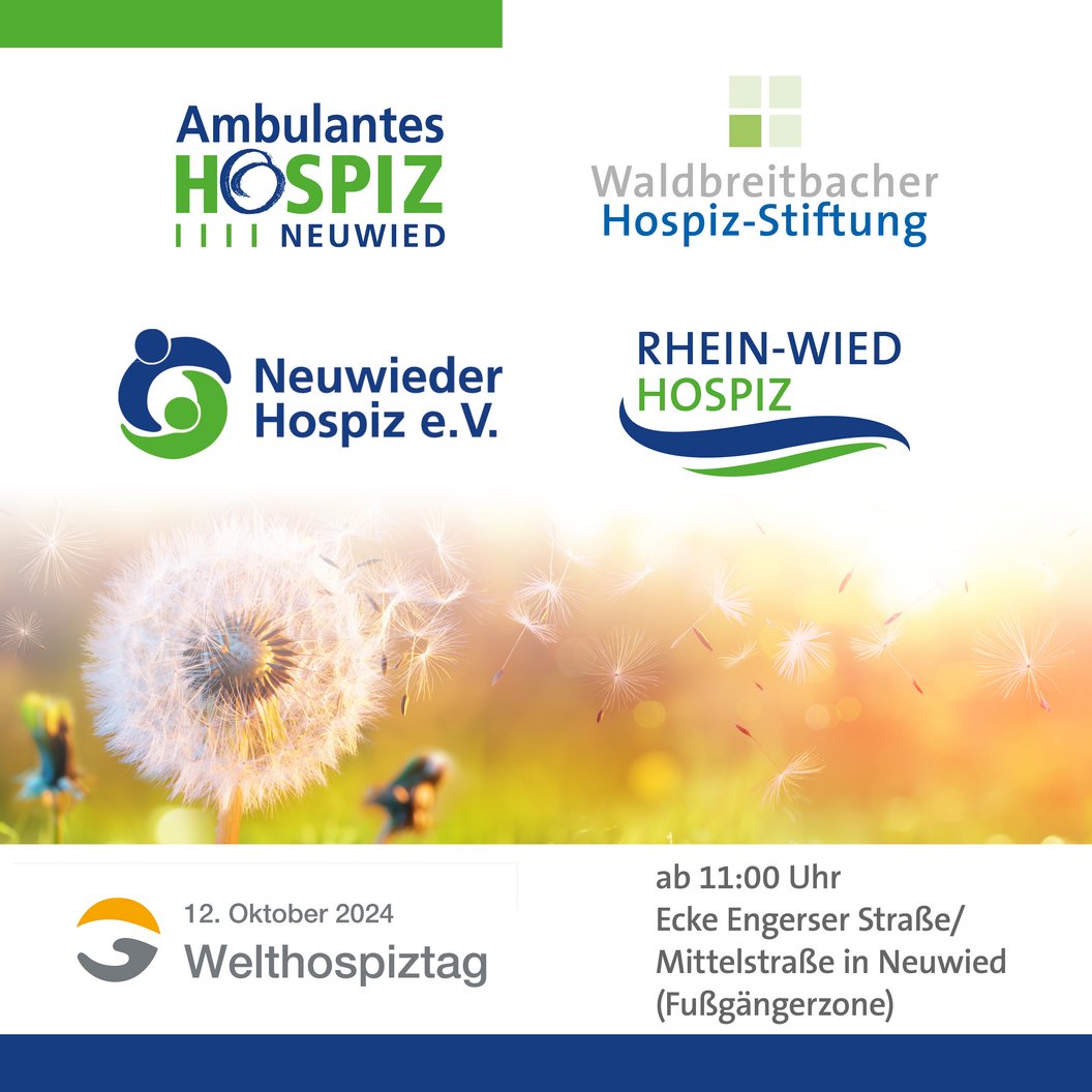 Ankündigung des Welthospiztags am 12. Oktober 2024 ab 11 Uhr in Neuwied Fußgängerzone